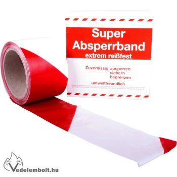Jelzőszalag 75 mm X 100 m / Piros-fehér