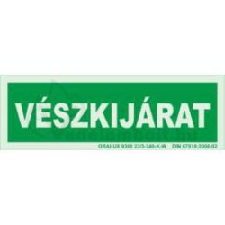 Vészkijárat tábla – utánvilágító